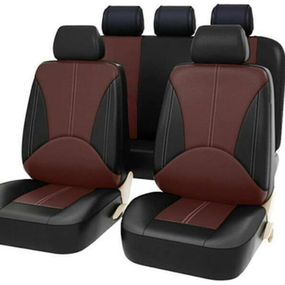 Aotiyer Universal Car Seat Covers Full Set Car Seat Covers Accessories Breathable and Waterproof Leather Automotive Seat Covers for Most Cars SUVs Pick-up Trucks