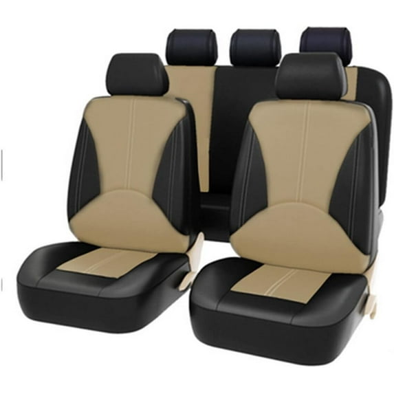 Aotiyer Universal Car Seat Covers Full Set Car Seat Covers Accessories Breathable and Waterproof Leather Automotive Seat Covers for Most Cars SUVs Pick-up Trucks