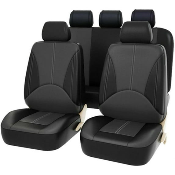 Aotiyer Universal Car Seat Covers Full Set Car Seat Covers Accessories Breathable and Waterproof Leather Automotive Seat Covers for Most Cars SUVs Pick-up Trucks