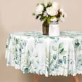 thumbnail image 1 of Aotofo Eucalyptus Leaves Round Tablecloth 70 Inch, Green Tablecover Waterproof Table Cloth for Kitchen, Dining, 1 of 6