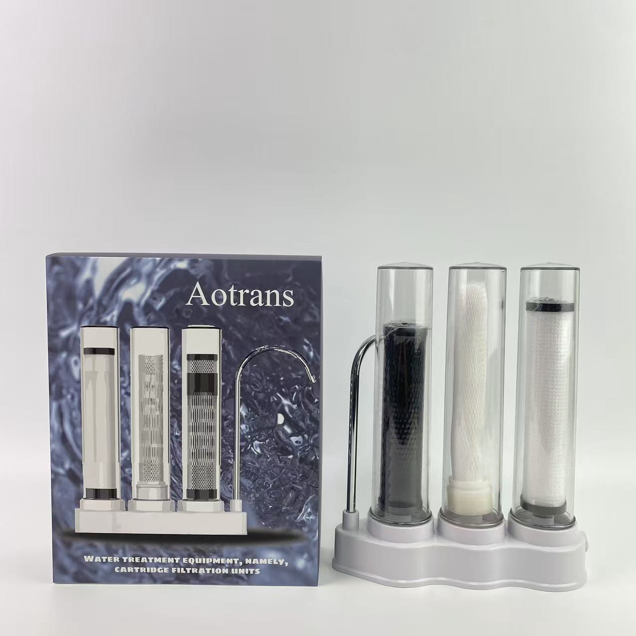 Aotrans Water treatment equipment, namely, cartridge filtration units, High Capacity Under Sink 5-Stage Reverse Osmosis Water Filter, Drinking System, Brushed Nickel Faucet