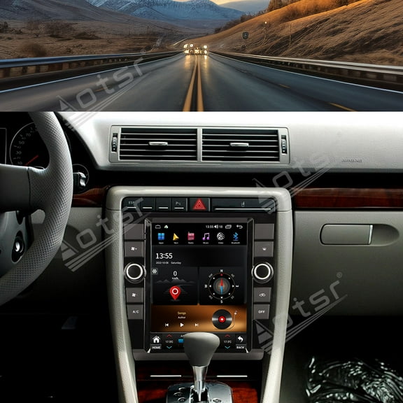 Aotsr 10.4 inch Android 13 Tesla Style For Audi A4 2002-2008 Car GPS Navigation Carplay Auto Radio Stereo Multimedia Player Head Unit