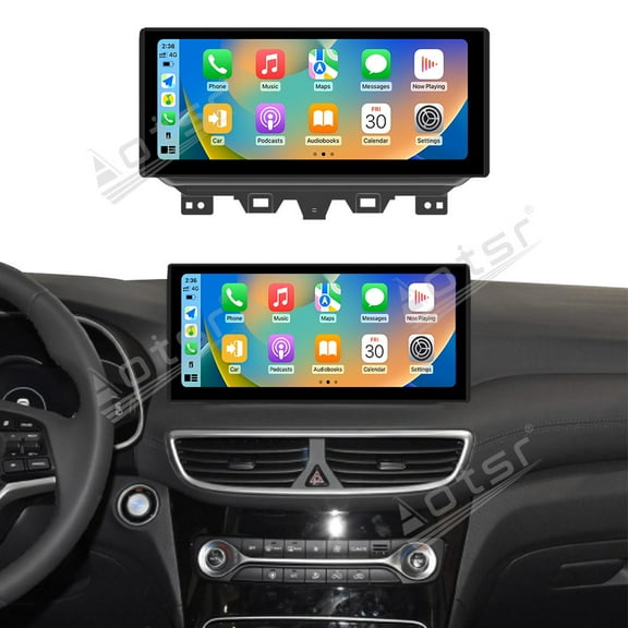 Aotsr 12.3 Inch For Hyundai Tucson 2019-2020 Android 14 Car Screen Stereo Radio Wireless GPS Navigation Android Auto&Carplay