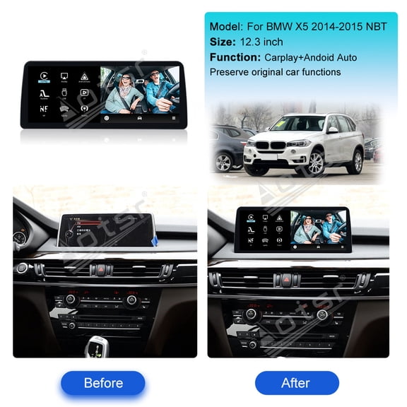 Aotsr 12.3 inch Car Radio For BMW X5 2014-2015 Linux Carplay Auto Multimedia Player GPS Navigation Screen Head Unit