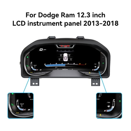Aotsr 12.3 inch car LCD digital instrument panel instrument cluster speedometer suitable for Dodge Ram 2013-2018 LCD Instrument Cluster