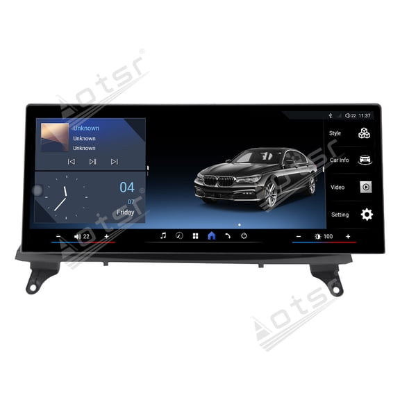 Aotsr 12.9 inch Carplay Android14 Dual BT Car GPS Navigation For BMW X5 E70 X6 E71 2007-2013 Headunit Multimedia Player Car Radio