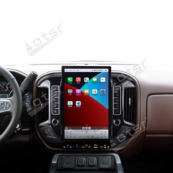 Aotsr 14.5 inch Car Radio for Chevrolet Silverado 2013-2019/GMC Sierra 2014-2020 Latest UI Interface Android 14 CarPlay GPS Navigation Multimedia Player Head Unit