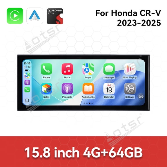 Aotsr 15.8 inch Android 15 Car Radio For Honda CRV 2023-2025 HD Multimedia Video Player Navigation GPS DVD 4G DSP Stereo Bluetooth