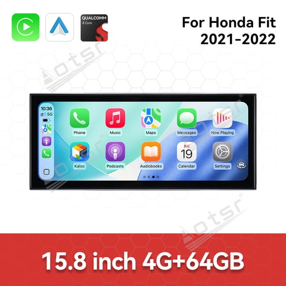 Aotsr 15.8 inch Android 15 Car Radio For Honda Fit 2021-2022 HD Multimedia Video Player Navigation GPS DVD 4G DSP Stereo Bluetooth