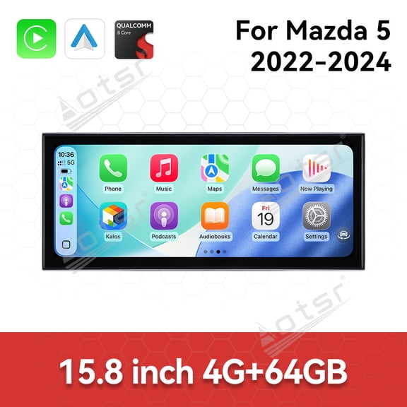 Aotsr 15.8 inch Android 15 Car Radio For Mazda 5 2022-2024 HD Multimedia Video Player Navigation GPS DVD 4G DSP Stereo Bluetooth
