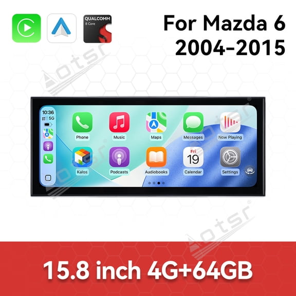 Aotsr 15.8 inch Android 15 Car Radio For Mazda 6 2004-2015 HD Multimedia Video Player Navigation GPS DVD 4G DSP Stereo Bluetooth