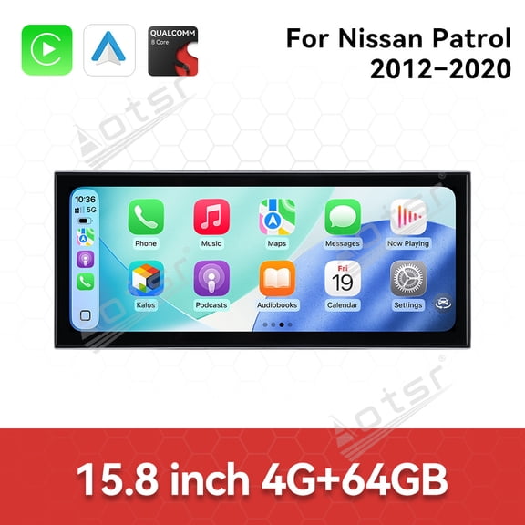 Aotsr 15.8 inch Android 15 Car Radio For Nissan Patrol 2012-2020 HD Multimedia Video Player Navigation GPS DVD 4G DSP Stereo Bluetooth