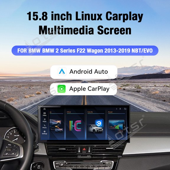 Aotsr 15.8 inch Linux Carplay Screen for BMW 2 Series(F22)Wagon 2013-2019 NBT IPS Touch Stereo Unit Multi Storage 4G DSP BT5.0 GPS