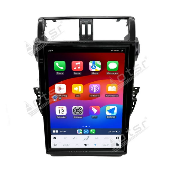 Aotsr 15 inch Tesla Style car radio for Toyota Prado 2014-2017 Android 13 CarPlay GPS Navigation Multimedia Player Head Unit