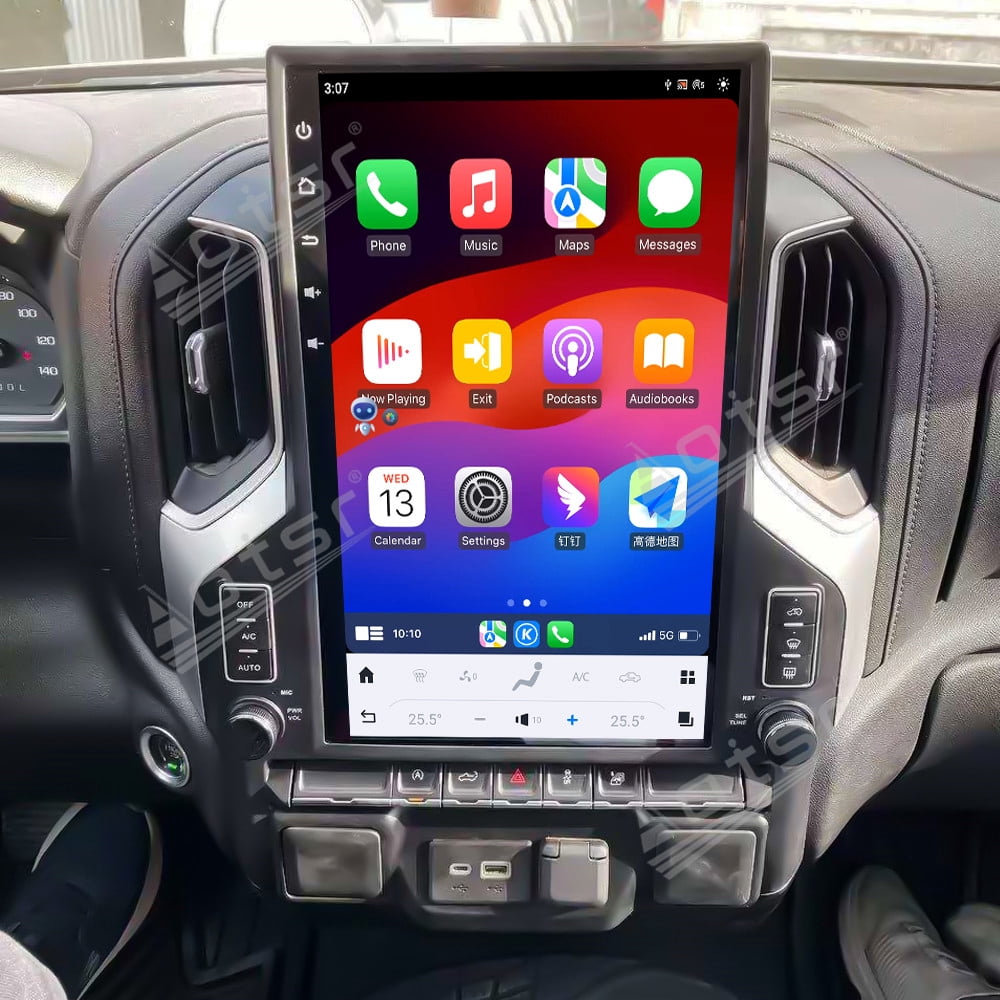 Aotsr 17 inch Android 13.0 Tesla-Style Car Radio For Chevrolet Silverado 2019-2021 CarPlay Head unit Stereo