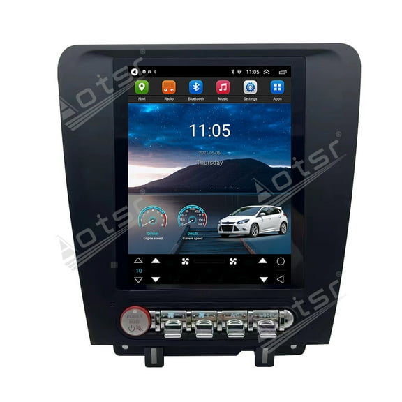 Aotsr 9.7 inch Tesla Style car radio for Ford Mustang 2013-2018 Android 13 CarPlay GPS Navigation Multimedia Player Head Unit