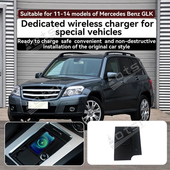 Aotsr AI car Auto wireless charger for 2011-2014 models of Mercedes Benz GLK Intelligent Infrared Fast Wireless Charging