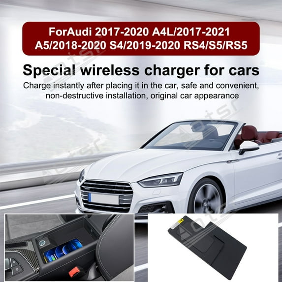 Aotsr AI car Auto wireless charger for Audi A4L 2017-2021/A5 2018-2020/S4 2019-2020 Intelligent Infrared Fast Wireless Charging