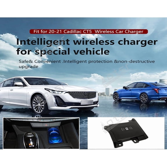 Aotsr AI car Auto wireless charger for Cadillac CT5 2020-2021 Intelligent Infrared Fast Wireless Charging