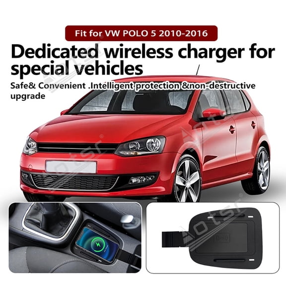Aotsr AI car Auto wireless charger for Volkswagen POLO 5 2010-2016 Intelligent Infrared Fast Wireless Charging