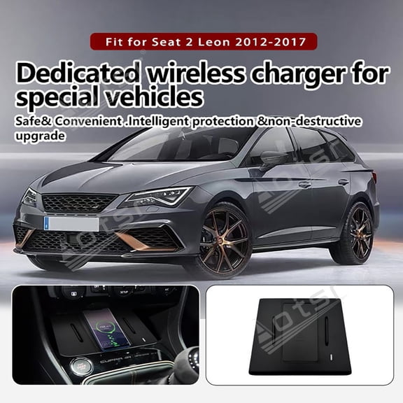 Aotsr AI car Auto wireless charger for Volkswagen Seat 2 Leon 2012-2017 Intelligent Infrared Fast Wireless Charging