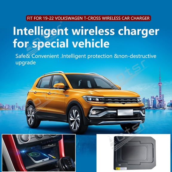 Aotsr AI car Auto wireless charger for Volkswagen T-CROSS 2019-2022 Intelligent Infrared Fast Wireless Charging