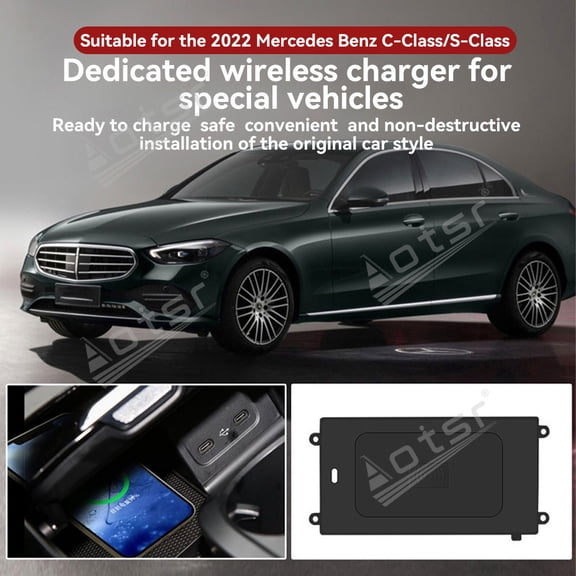 Aotsr AI car Auto wireless charger for the 2022 Mercedes Benz C-Class/S-Class Intelligent Infrared Fast Wireless Charging