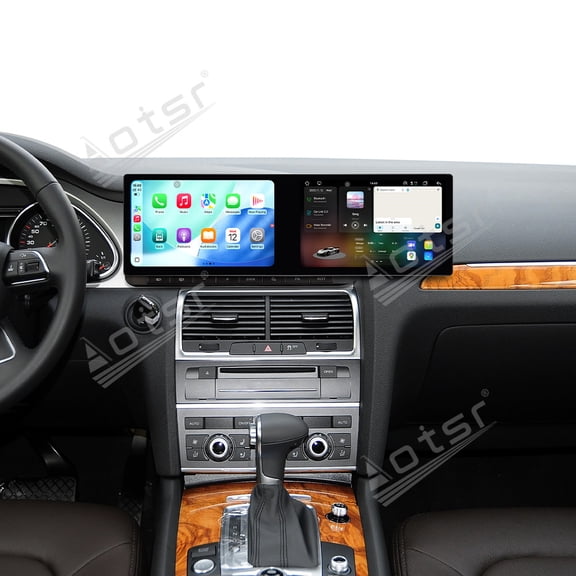 Aotsr Dual 10.1 inch Screen Car Radio For Audi Q7 2010-2015 Android 15 Multimedia Player GPS Navigation Auto DSP Stereo Host