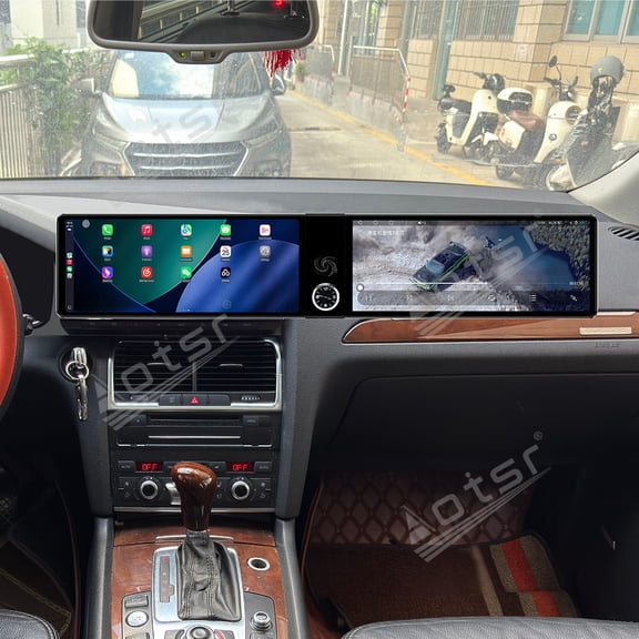 Aotsr Dual 12.3 inch For Audi Q5 2005-2015 GPS Navigation Android 13 Car Radio CarPlay Multimedia Player Head Stereo Unit HD Screen