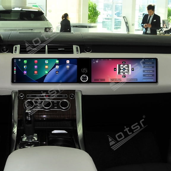Aotsr Dual 12.3 inch For Land Rover Range Rover Sport 2014-2015 GPS Navigation Android 13 Car Radio CarPlay Multimedia Player Head Stereo Unit HD Screen