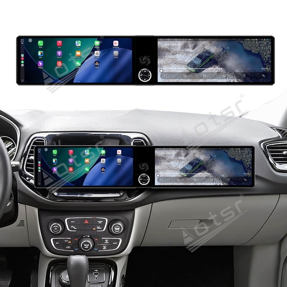 Aotsr Dual 12.3 inch Screen Car Radio For Jeep Compass 2017-2021 Android GPS Navigation Multimedia Video Player Stereo Receiver Head Unit