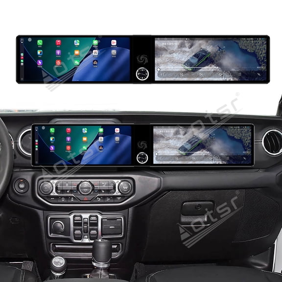 Aotsr Dual 12.3 inch Screen Car Radio For Jeep Wrangler Rubicon 2018-2026 Android GPS Navigation Multimedia Video Player Stereo Receiver Head Unit