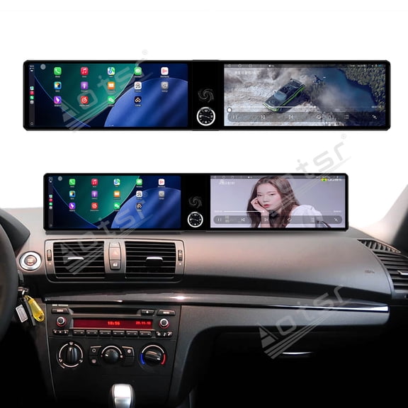 Aotsr Dual 12.3 inch Screen Carplay Android 14 Car GPS Navigation for BMW 1 series NBT 2006-2011 Head Unit Multimedia Player Car Radio(Digging version)