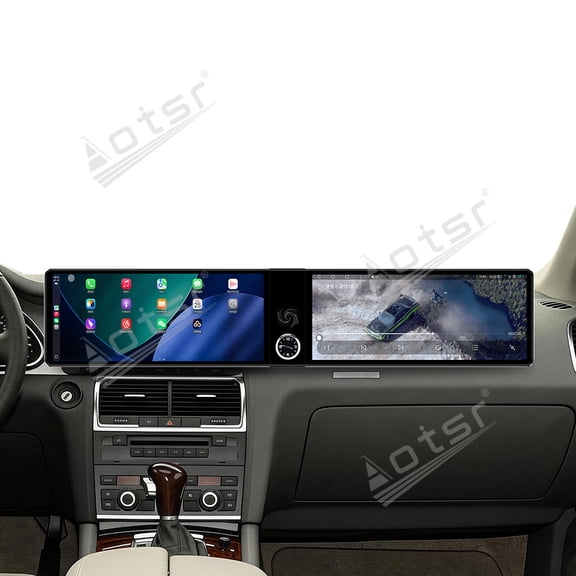 Aotsr Dual 12.3 inch Touch Screen Android 13 Qualcomm 8 CORE Carplay Car Radio For Audi Q7 2005-2009 Car GPS Navigation Multimedia