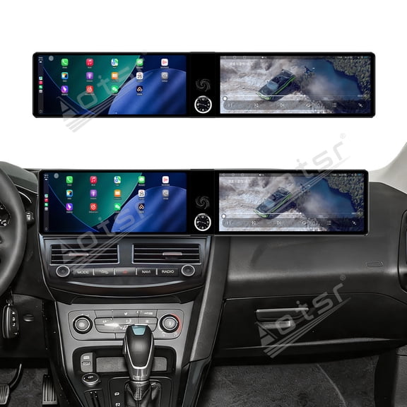 Aotsr Dual 12.3 inch Touch Screen Android 13 Qualcomm 8 CORE Carplay Car Radio For Ford Focus 2012-2018 Car GPS Navigation Multimedia