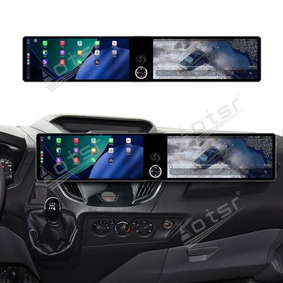 Aotsr Dual 12.3 inch Touch Screen Android 13 Qualcomm 8 CORE Carplay Car Radio For Ford Tourneo Custom 2016-2022 Car GPS Navigation Multimedia