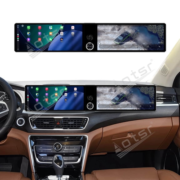 Aotsr Dual 12.3 inch Touch Screen Android 13 Qualcomm 8 CORE Carplay Car Radio For Geely Borui 2017-2018 Car GPS Navigation Multimedia