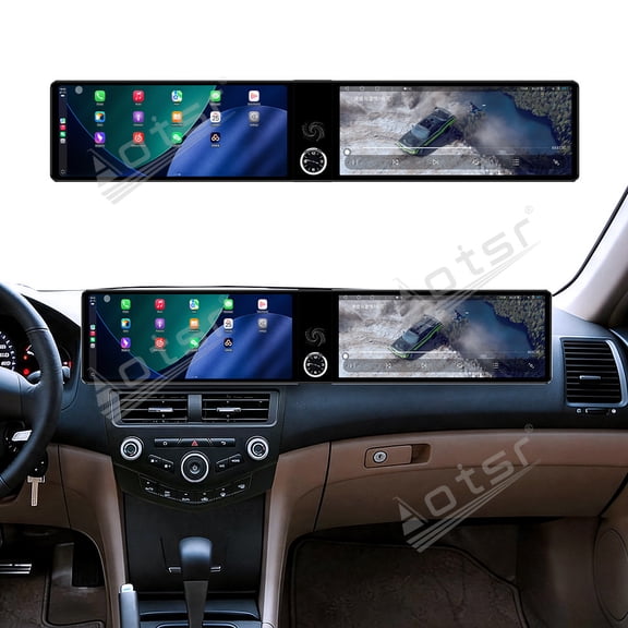 Aotsr Dual 12.3 inch Touch Screen Android 13 Qualcomm 8 CORE Carplay Car Radio For Honda Accord 2004-2007 Car GPS Navigation Multimedia