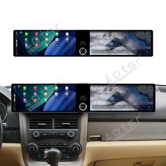 Aotsr Dual 12.3 inch Touch Screen Android 13 Qualcomm 8 CORE Carplay Car Radio For Honda CRV 2007-2011 Car GPS Navigation Multimedia