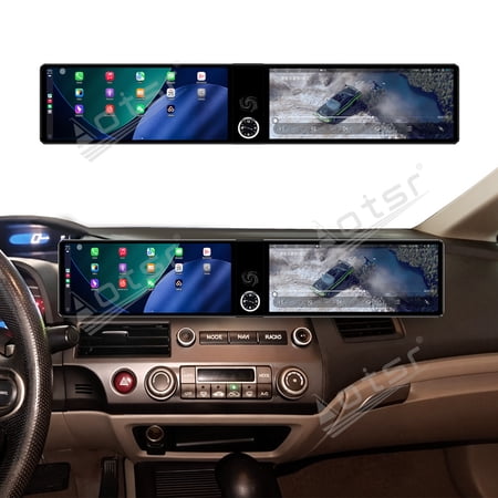 Aotsr Dual 12.3 inch Touch Screen Android 13 Qualcomm 8 CORE Carplay Car Radio For Honda Civic 2006-2011 Car GPS Navigation Multimedia