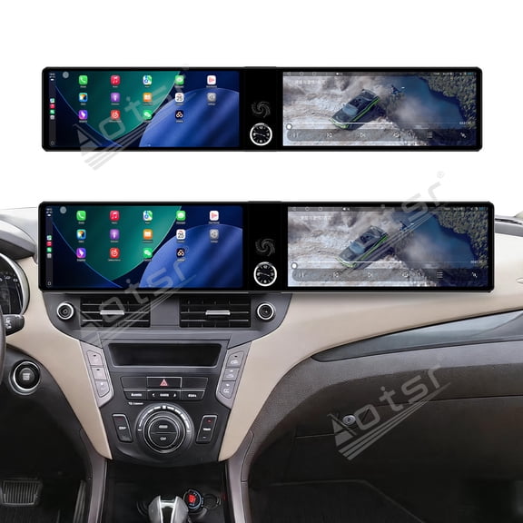 Aotsr Dual 12.3 inch Touch Screen Android 13 Qualcomm 8 CORE Carplay Car Radio For Hyundai IX45 2013-2017 Car GPS Navigation Multimedia