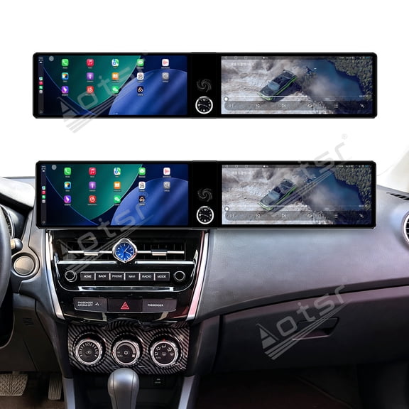 Aotsr Dual 12.3 inch Touch Screen Android 13 Qualcomm 8 CORE Carplay Car Radio For Mitsubishi ASX 2013-2020 Car GPS Navigation Multimedia