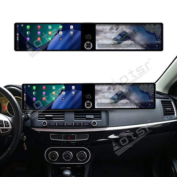 Aotsr Dual 12.3 inch Touch Screen Android 13 Qualcomm 8 CORE Carplay Car Radio For Mitsubishi Lancer EX 2010-2017 Car GPS Navigation Multimedia
