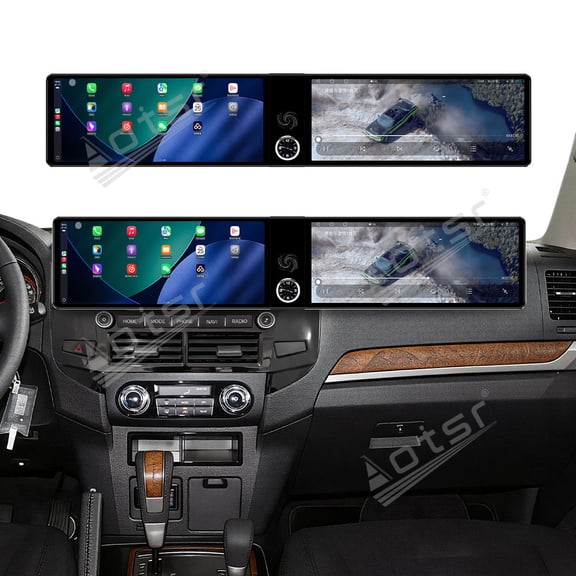 Aotsr Dual 12.3 inch Touch Screen Android 13 Qualcomm 8 CORE Carplay Car Radio For Mitsubishi Pajero 2017-2019 Car GPS Navigation Multimedia