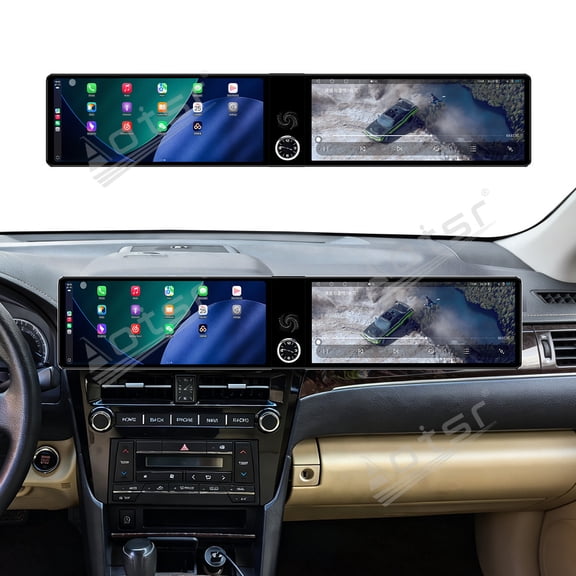 Aotsr Dual 12.3 inch Touch Screen Android 13 Qualcomm 8 CORE Carplay Car Radio For Toyota Camry 2015-2017 Car GPS Navigation Multimedia
