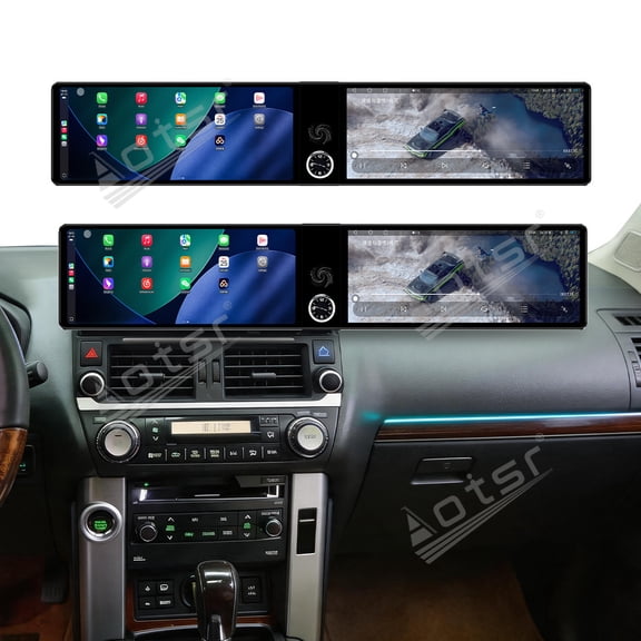 Aotsr Dual 12.3 inch Touch Screen Android 13 Qualcomm 8 CORE Carplay Car Radio For Toyota Land Cruiser Prado 2010-2013 Car GPS Navigation Multimedia