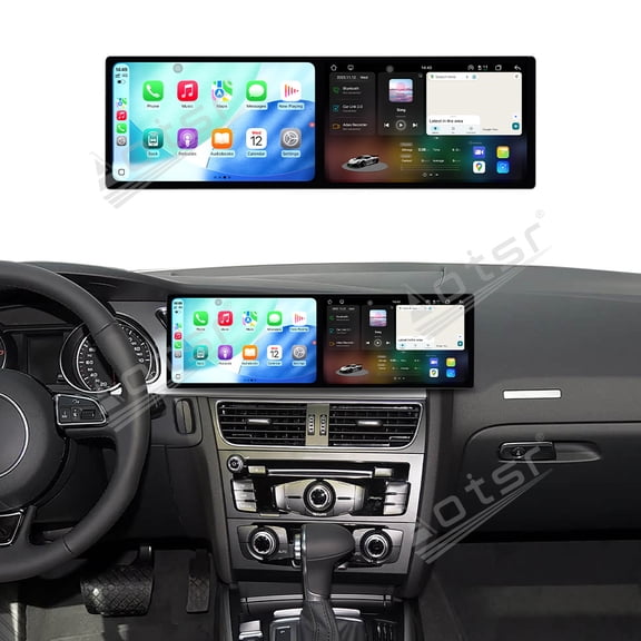 Aotsr Dual 9.1 inch Screen Car Radio For Audi A4/A5 2009-2016 Android 15 Multimedia Player GPS Navigation Auto DSP Stereo Host