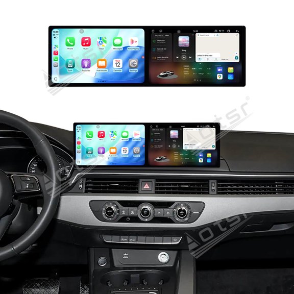 Aotsr Dual 9.1 inch Screen Car Radio For Audi A4L/A5 2017-2019 Android 15 Multimedia Player GPS Navigation Auto DSP Stereo Host
