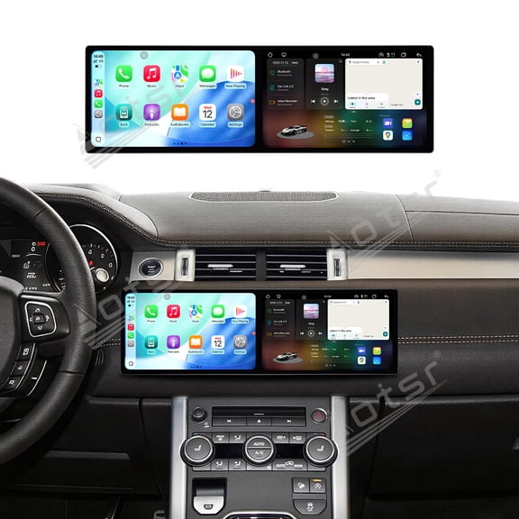 Aotsr Dual 9.1 inch Screen Car Radio For Land Rover Range Rover Evoque 2016-2018 Android 15 Multimedia Player GPS Navigation Auto DSP Stereo Host