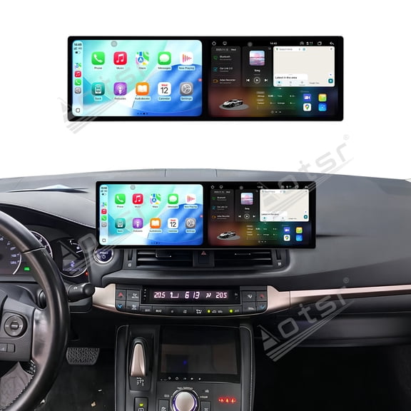 Aotsr Dual 9.1 inch Screen Car Radio For Lexus CT200h 2011-2018 Android 15 Multimedia Player GPS Navigation Auto DSP Stereo Host